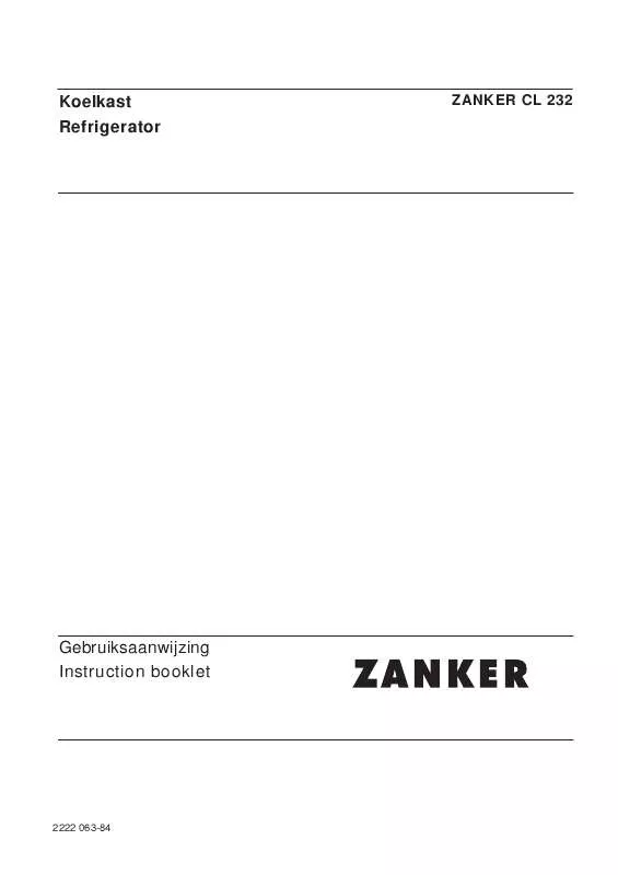 Mode d'emploi ZANKER CL232