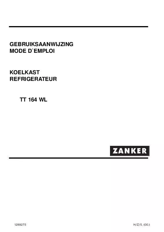 Mode d'emploi ZANKER TT 164 WL