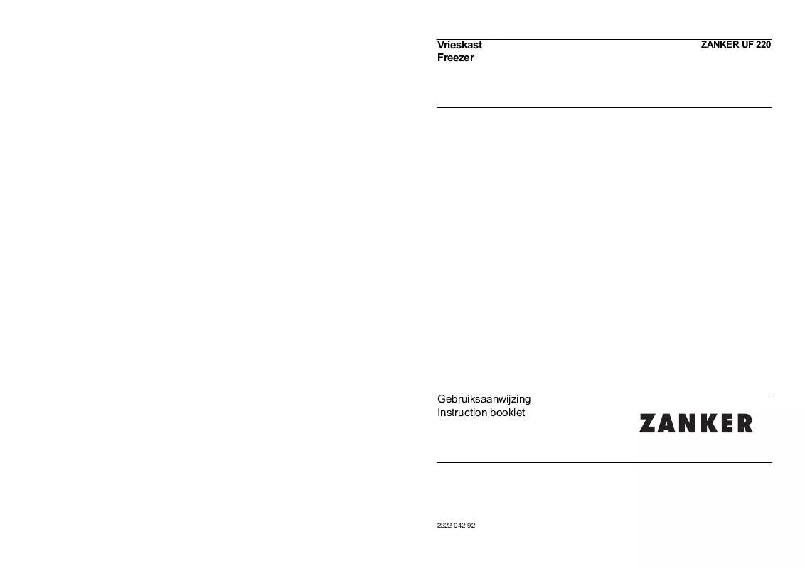 Mode d'emploi ZANKER UF220