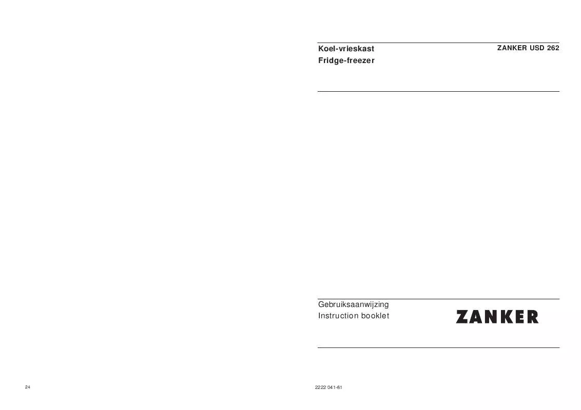 Mode d'emploi ZANKER USD262