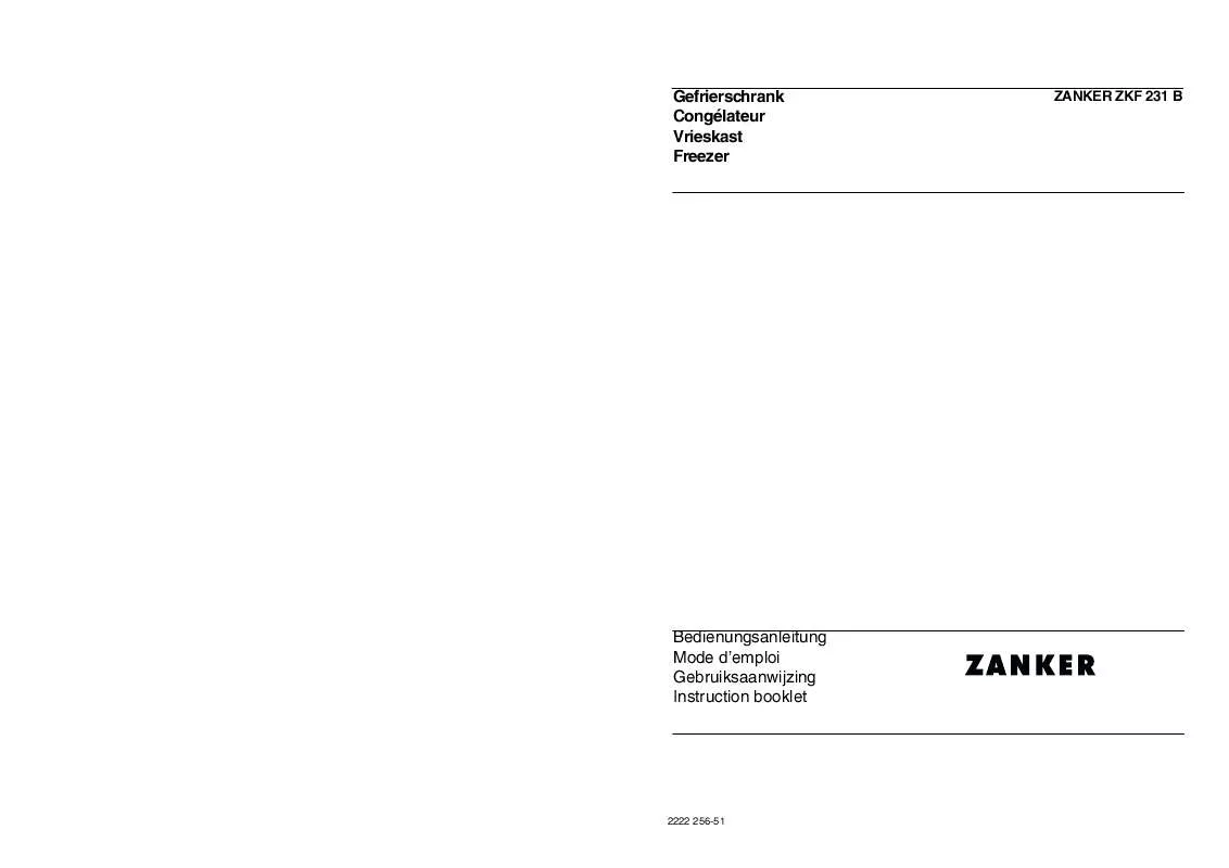 Mode d'emploi ZANKER ZFK231B