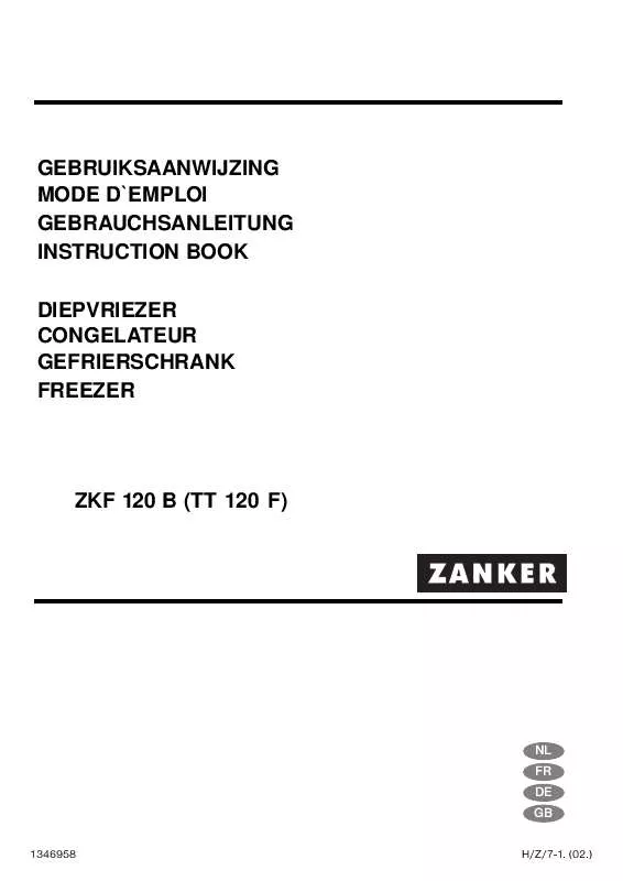 Mode d'emploi ZANKER ZKF 120 B