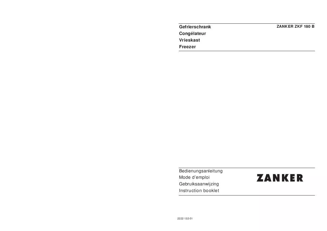 Mode d'emploi ZANKER ZKF180B