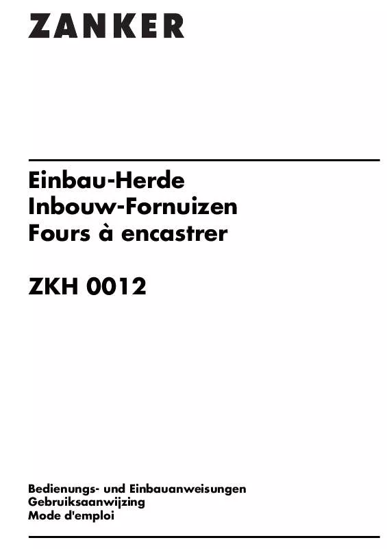 Mode d'emploi ZANKER ZKH0012B
