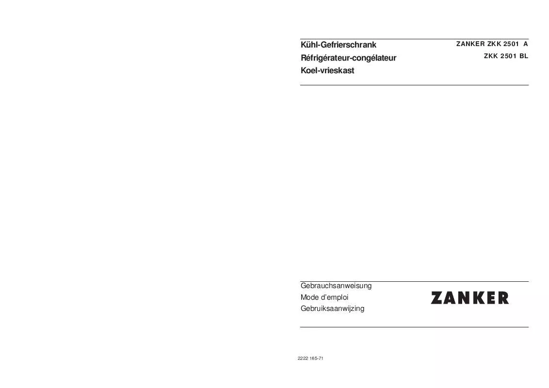 Mode d'emploi ZANKER ZKK2501BL