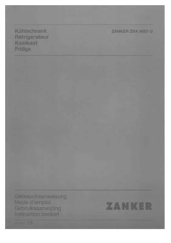 Mode d'emploi ZANKER ZKK9007U