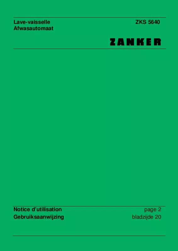 Mode d'emploi ZANKER ZKS5640IE