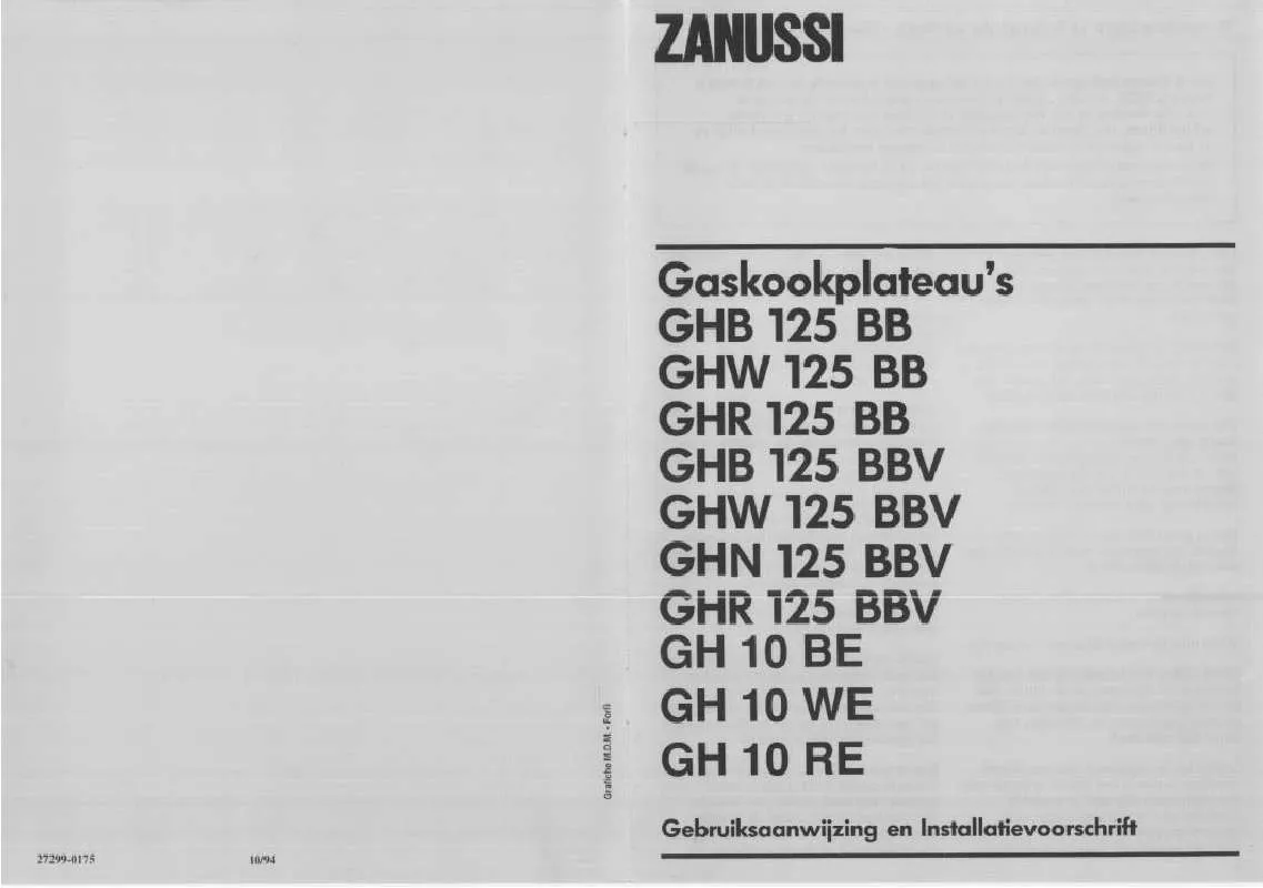 Mode d'emploi ZANUSSI GHR125BBV
