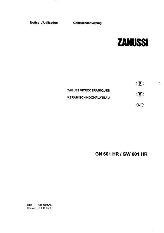 Mode d'emploi ZANUSSI GX601HR