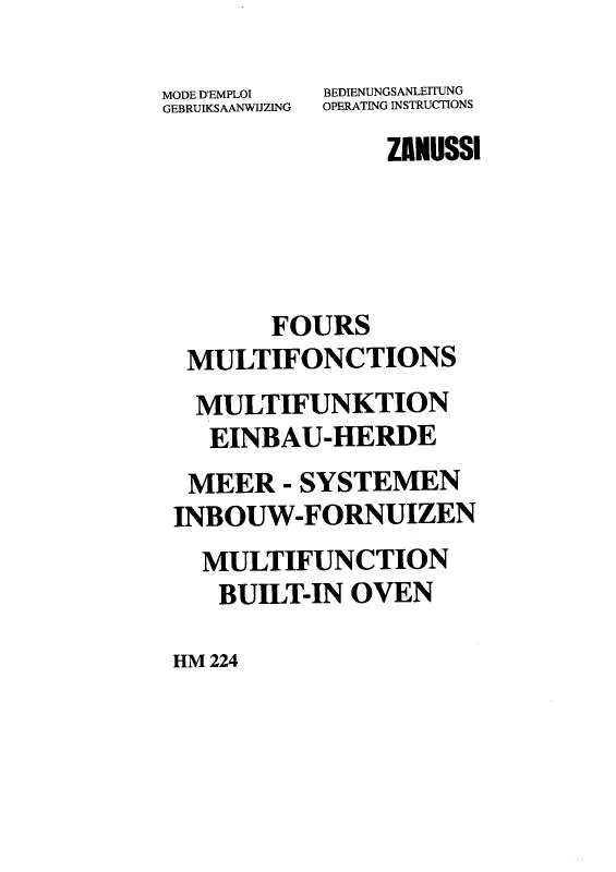 Mode d'emploi ZANUSSI HM224S