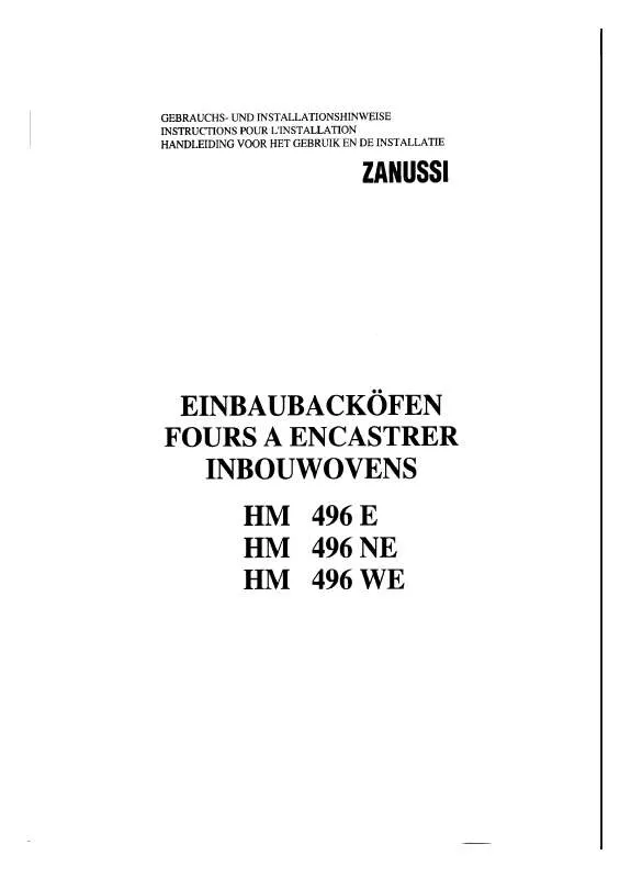 Mode d'emploi ZANUSSI HM496E