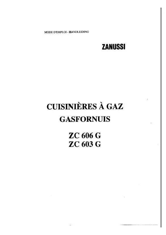 Mode d'emploi ZANUSSI ZC606G