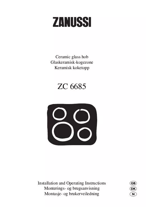 Mode d'emploi ZANUSSI ZC6685X Y26