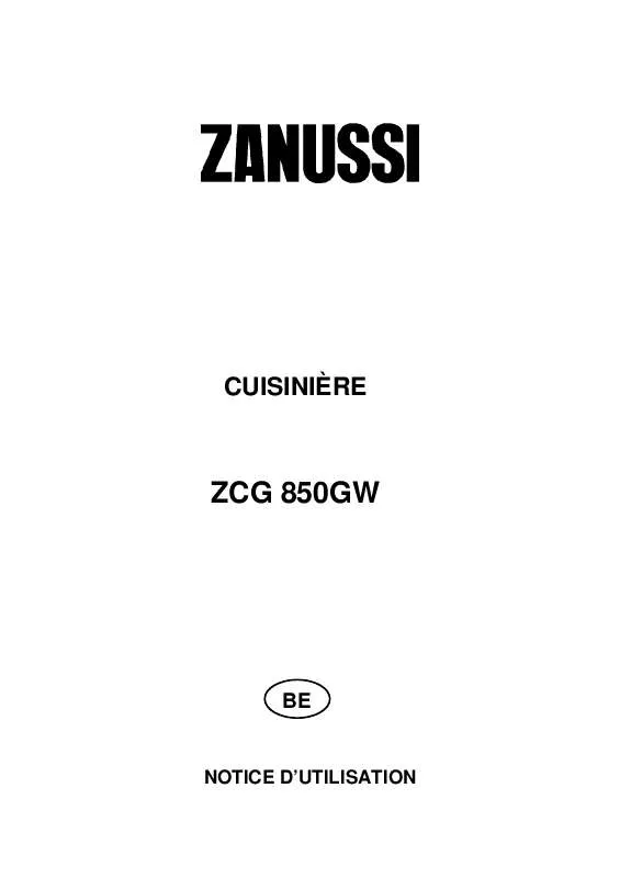 Mode d'emploi ZANUSSI ZCG850GW