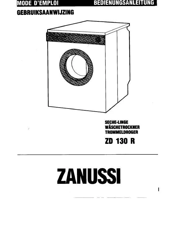 Mode d'emploi ZANUSSI ZD130R