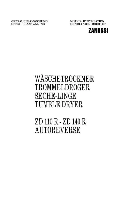 Mode d'emploi ZANUSSI ZD140R