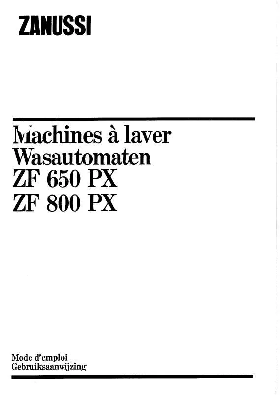Mode d'emploi ZANUSSI ZF800PX