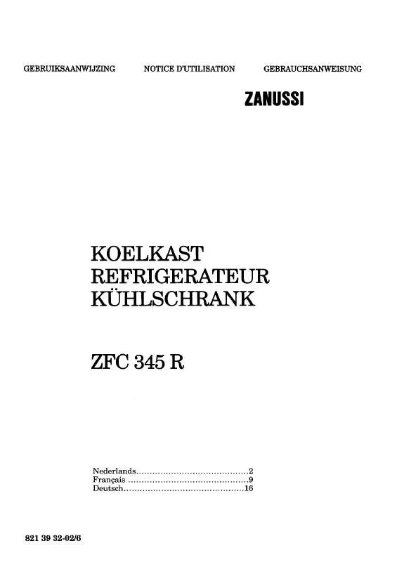 Mode d'emploi ZANUSSI ZFC345R