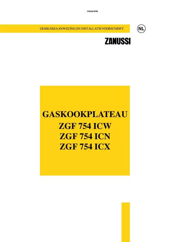 Mode d'emploi ZANUSSI ZGF754ICN