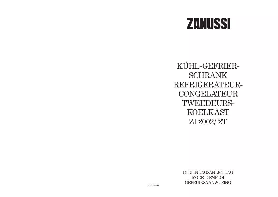 Mode d'emploi ZANUSSI ZI2002/2T