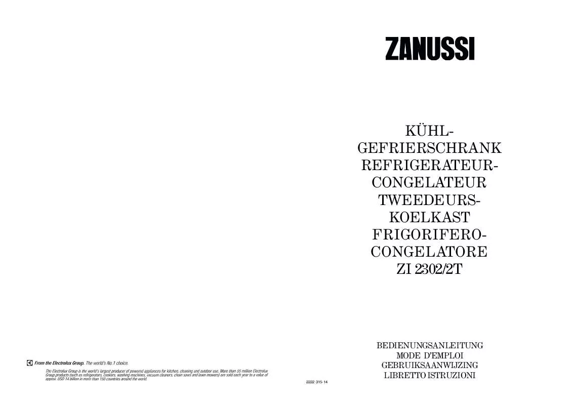 Mode d'emploi ZANUSSI ZI2302/2T