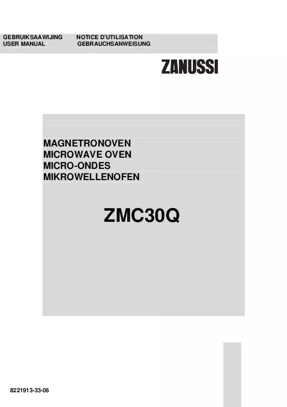 Mode d'emploi ZANUSSI ZMC30QA
