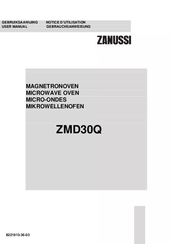 Mode d'emploi ZANUSSI ZMD30QX