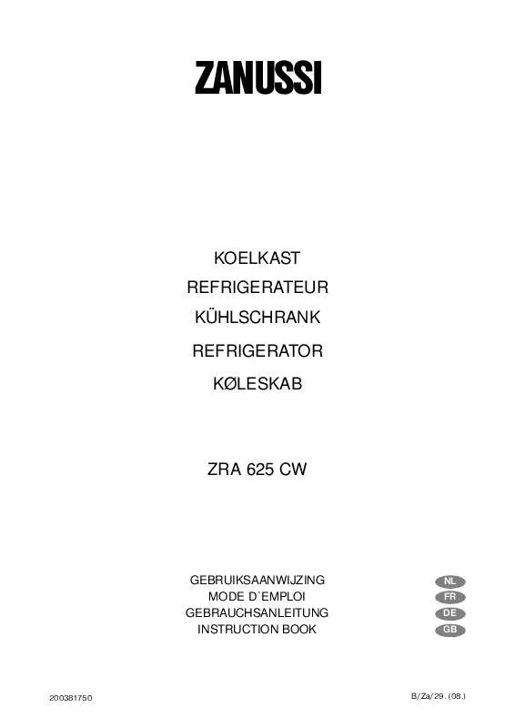 Mode d'emploi ZANUSSI ZRA625CW