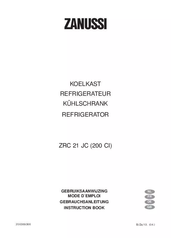 Mode d'emploi ZANUSSI ZRC217C
