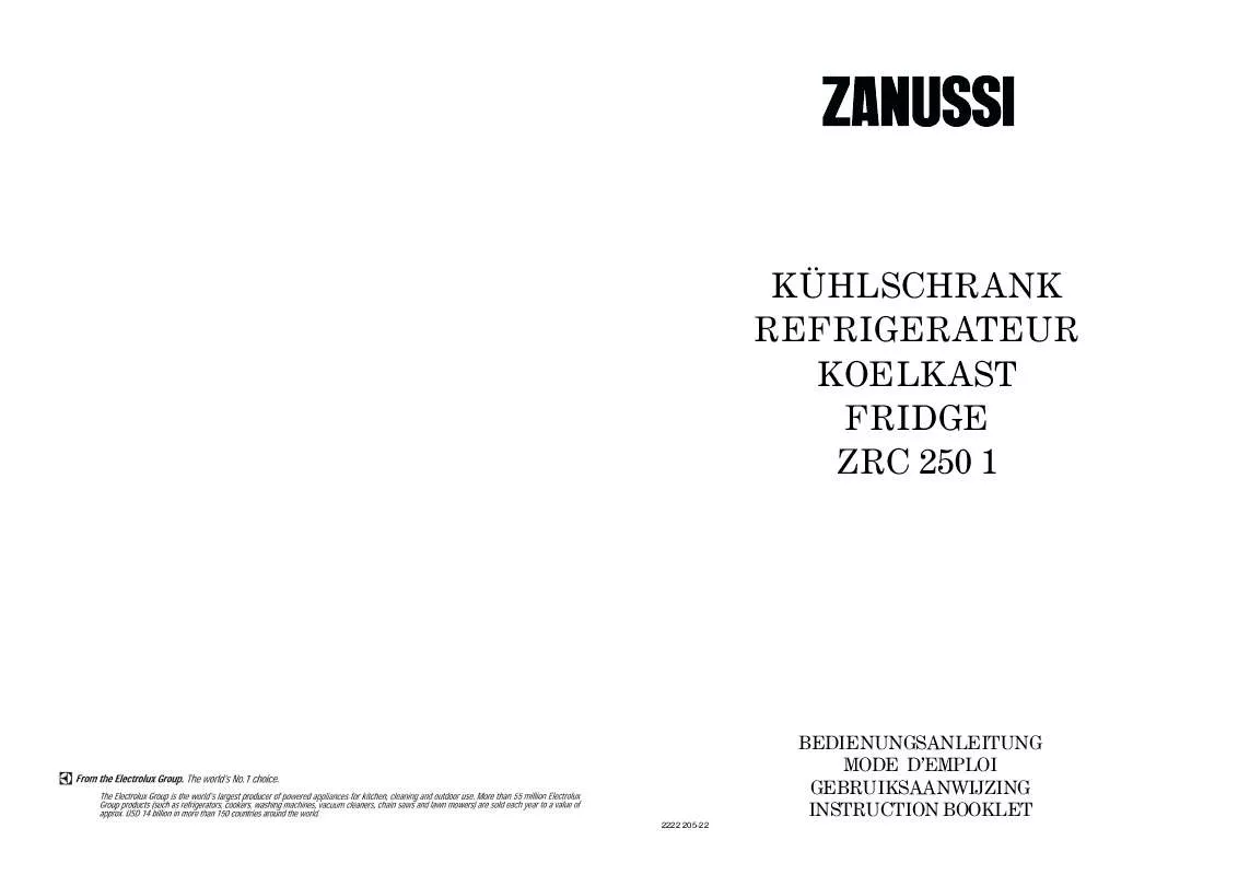 Mode d'emploi ZANUSSI ZRC250-1