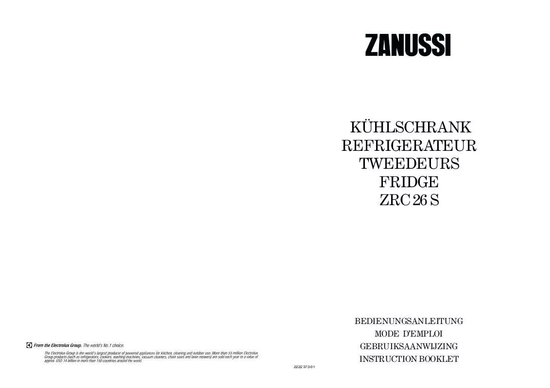 Mode d'emploi ZANUSSI ZRC26S