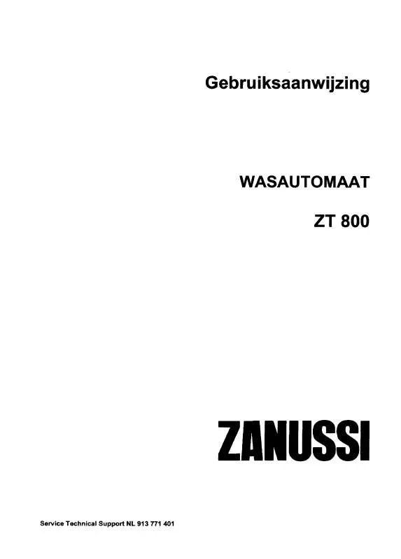Mode d'emploi ZANUSSI ZT800X