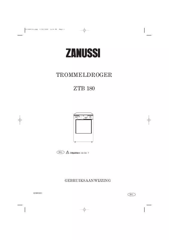 Mode d'emploi ZANUSSI ZTB180