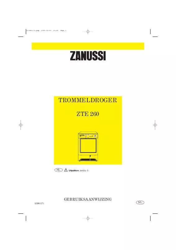 Mode d'emploi ZANUSSI ZTE260