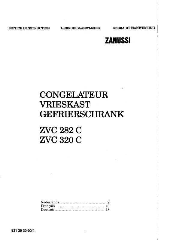 Mode d'emploi ZANUSSI ZVC282C