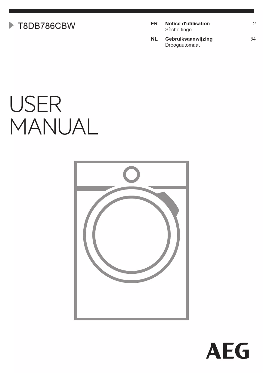 Mode d'emploi AEG T8DB786CBW