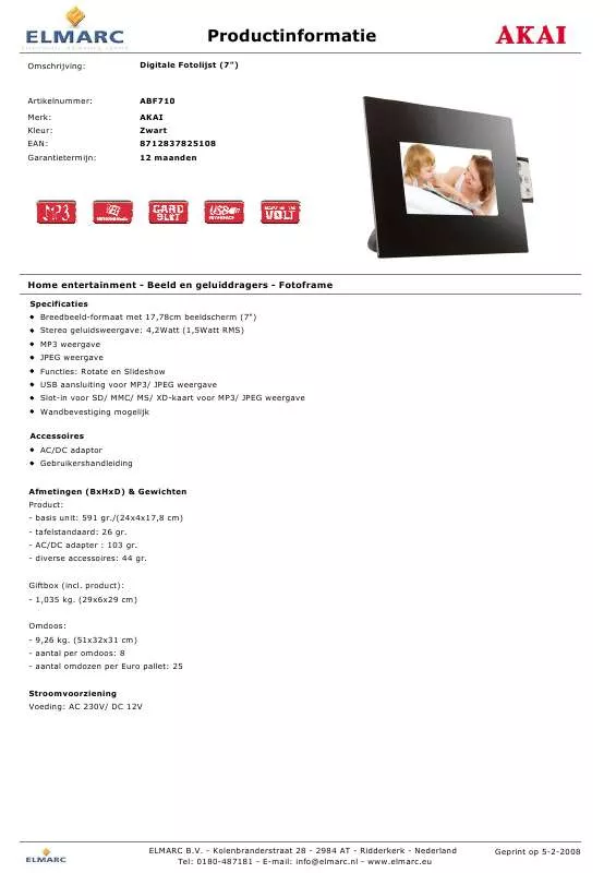 Mode d'emploi AKAI ABF710