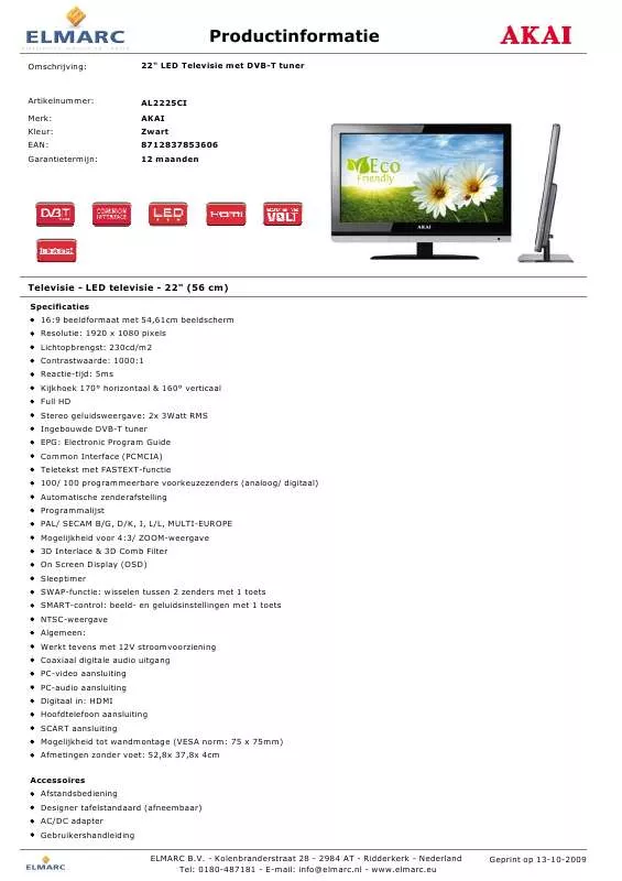 Mode d'emploi AKAI AL2225CI