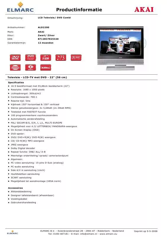 Mode d'emploi AKAI ALD2200