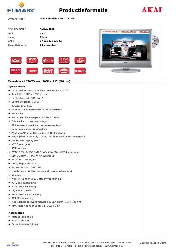 Mode d'emploi AKAI ALD2215H