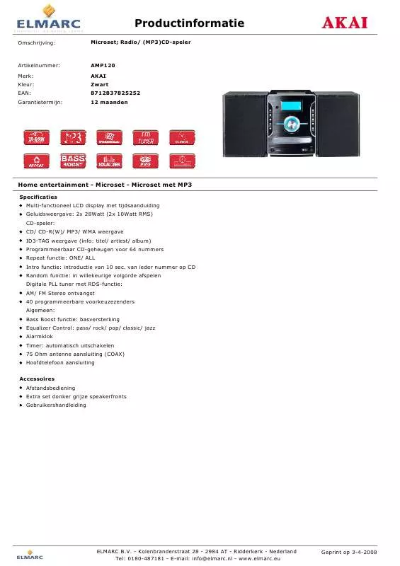 Mode d'emploi AKAI AMP120