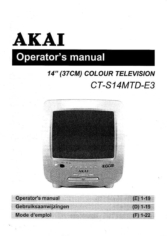 Mode d'emploi AKAI CTS14MTD