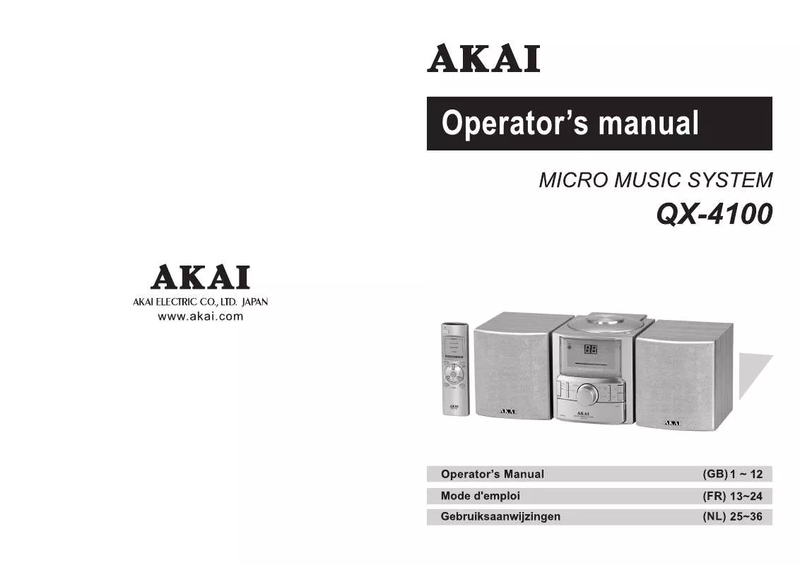 Mode d'emploi AKAI QX4100HT