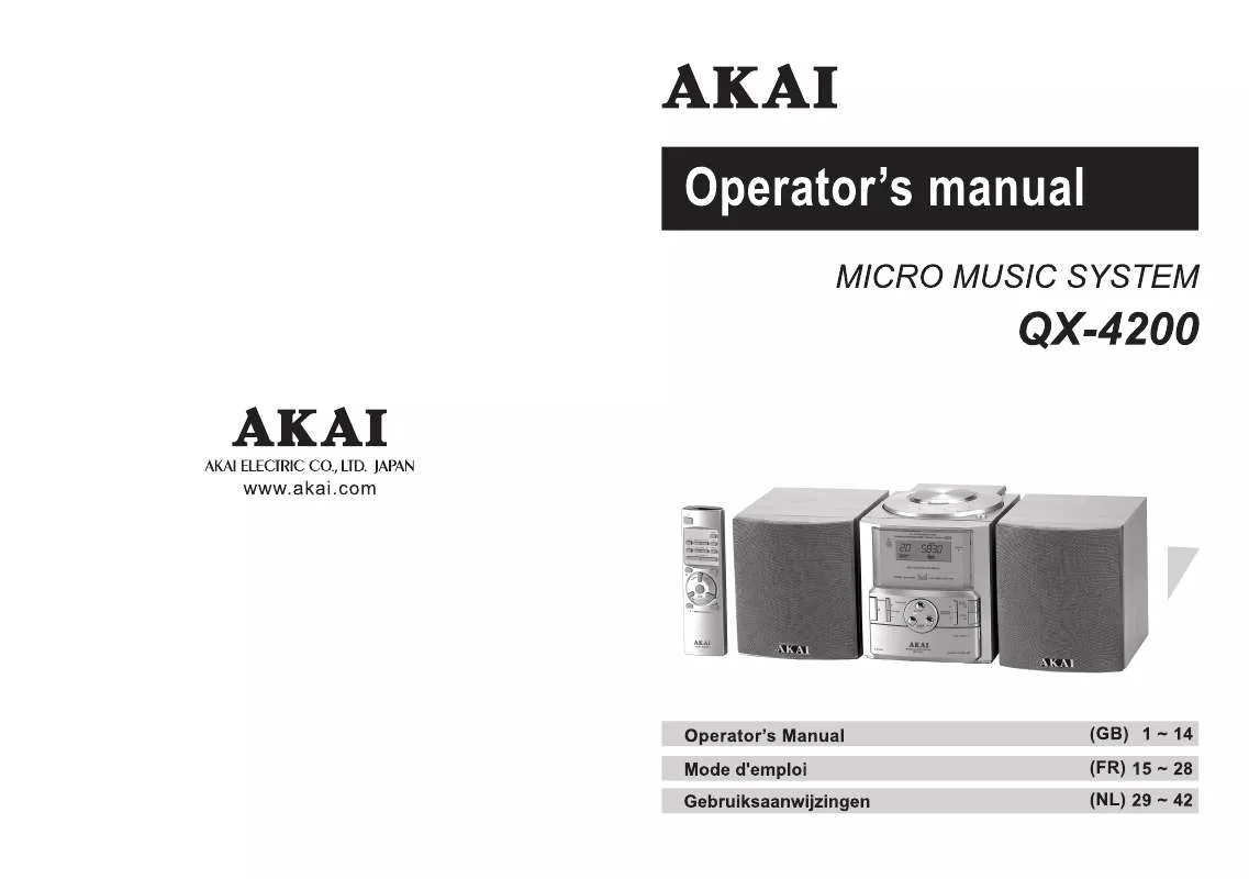 Mode d'emploi AKAI QX4200HT