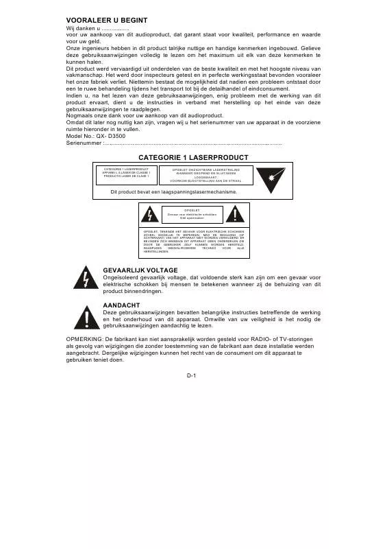 Mode d'emploi AKAI QXD3500ZR