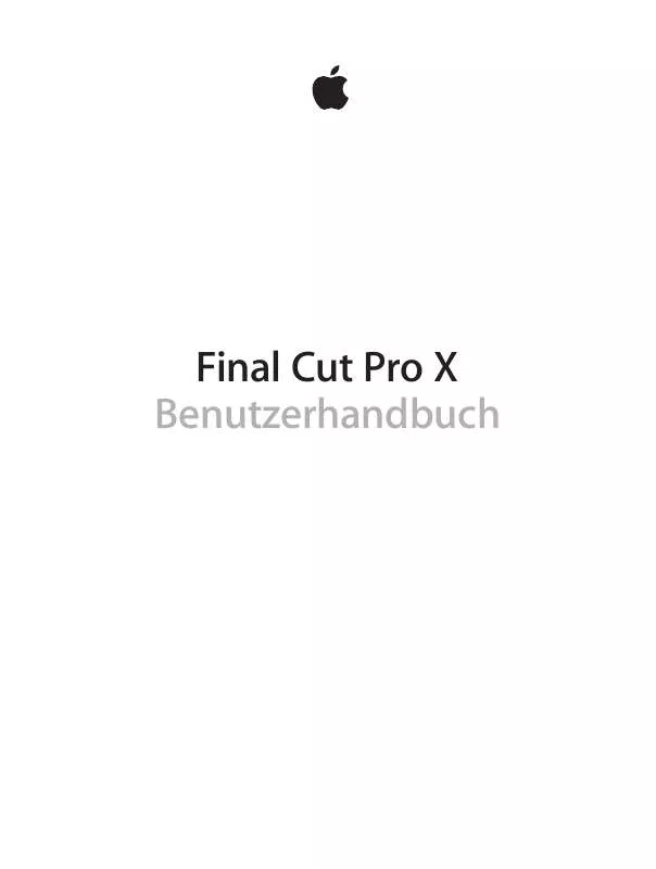 Mode d'emploi APPLE FINAL CUT PRO X