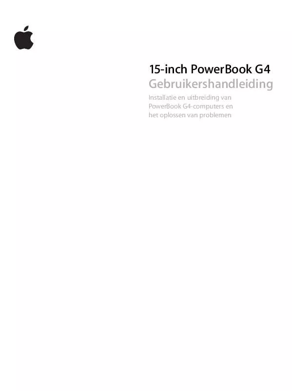 Mode d'emploi APPLE POWERBOOK G4 15-INCH