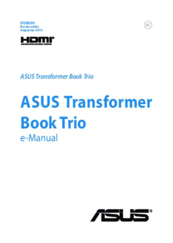 Mode d'emploi ASUS TRANSFORMER-BOOK-TRIO-TX201LA-CQ012P