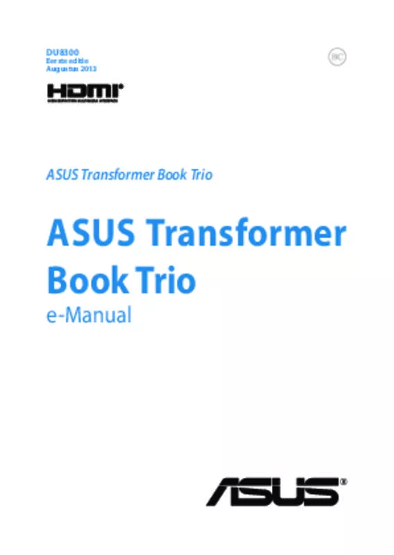 Mode d'emploi ASUS TRANSFORMER BOOK TRIO TX201LAF-CQ004DW