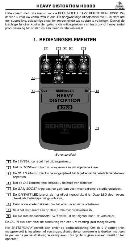 Mode d'emploi BEHRINGER HD300